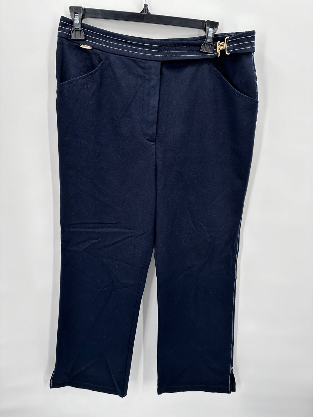 ST. JOHN SPORT by Marie Gray Navy Wide Leg Pants // 12